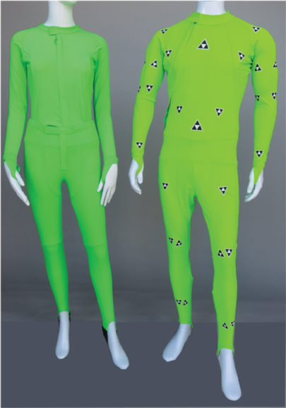 Green screen top tights jumpsuit